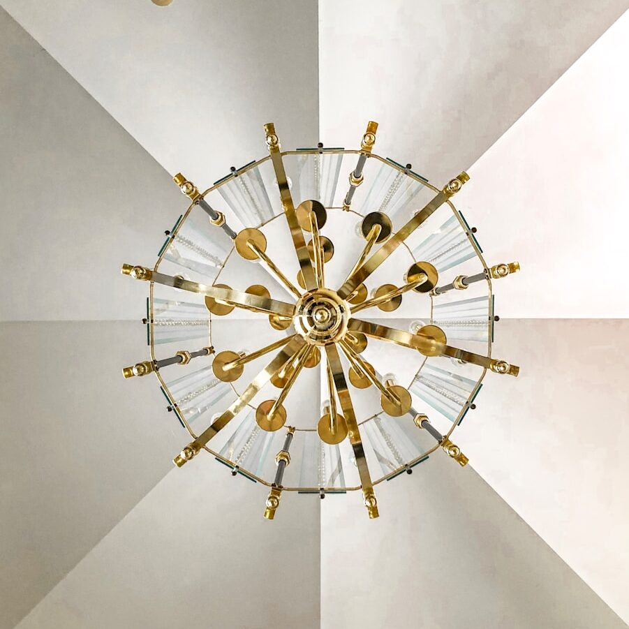 round gold wall decor